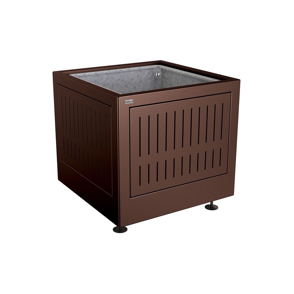 Bac à palmier Silaos acier RAL8017 - 800x800x700 - Bac acier amovible anneaux inclus - PROCITY - 201741.8017