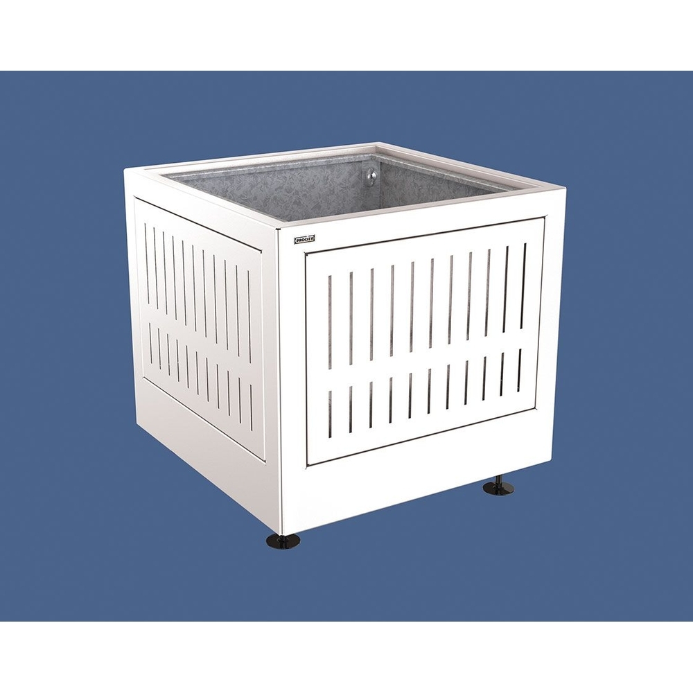 Bac à palmier Silaos acier RAL9010 - 800x800x700 - Bac acier amovible anneaux inclus - PROCITY - 201741.9010