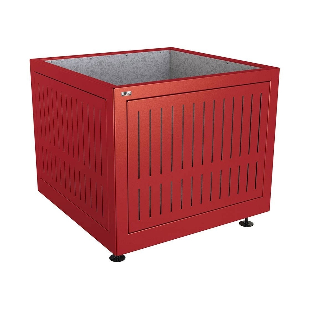 Bac à palmier Silaos acier RAL3004 - 1000x1000x800 - Intérieur tôle galva - PROCITY - 201742.3004