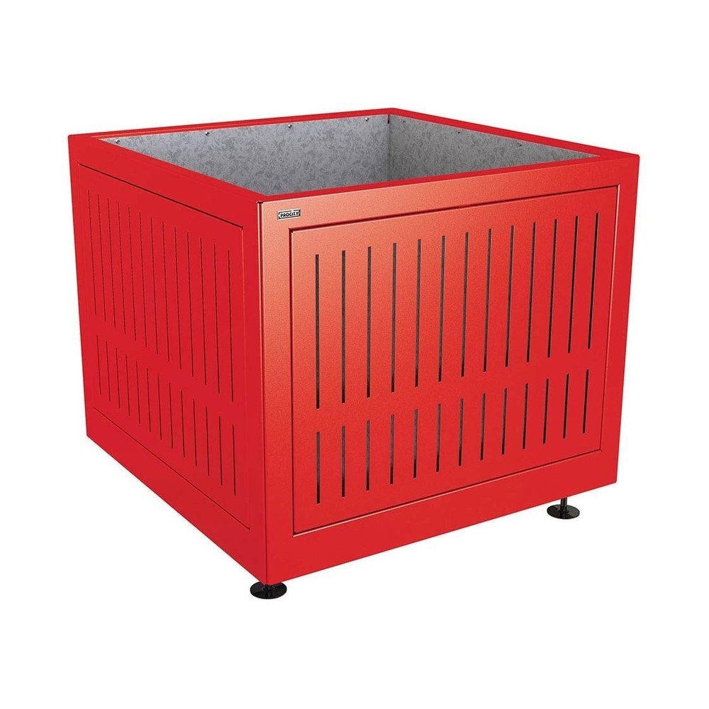 Bac à palmier Silaos acier RAL3020 - 1000x1000x800 - Intérieur tôle galva - PROCITY - 201742.3020