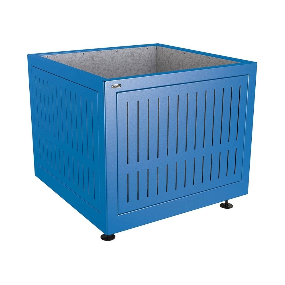 Bac à palmier Silaos acier RAL5010 - 1000x1000x800 - Intérieur tôle galva - PROCITY - 201742.5010