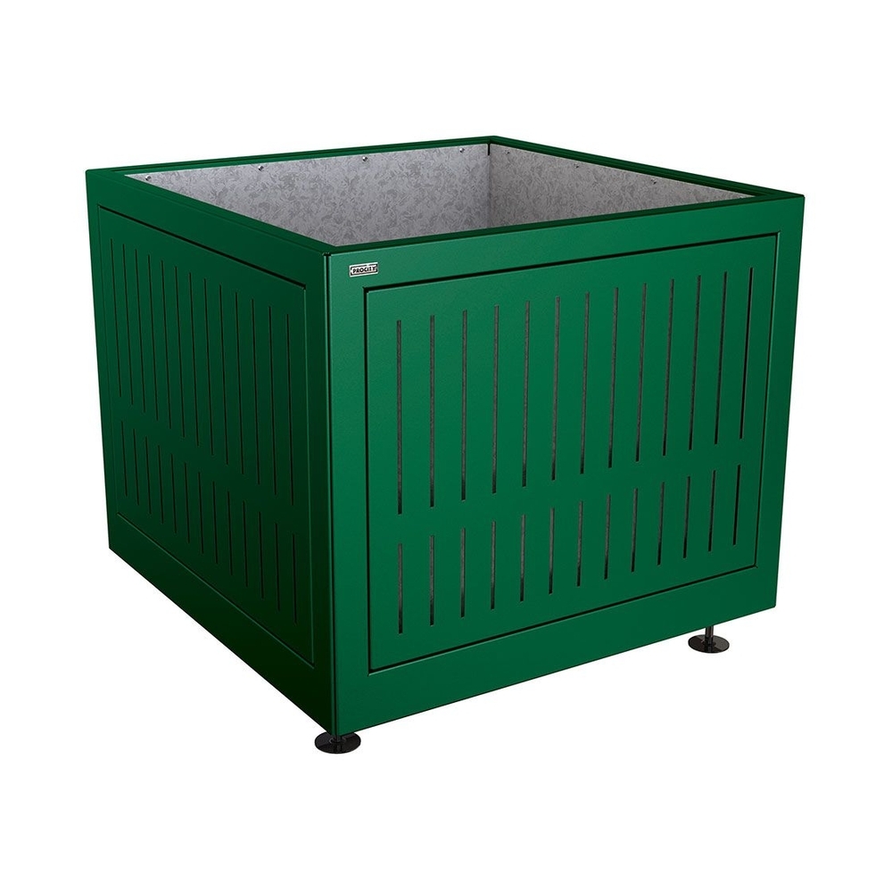 Bac à palmier Silaos acier RAL6005 - 1000x1000x800 - Intérieur tôle galva - PROCITY - 201742.6005