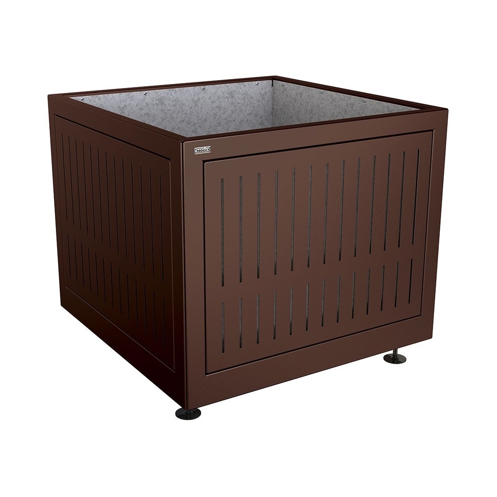 Bac à palmier Silaos acier RAL8017 - 1000x1000x800 - Intérieur tôle galva - PROCITY - 201742.8017