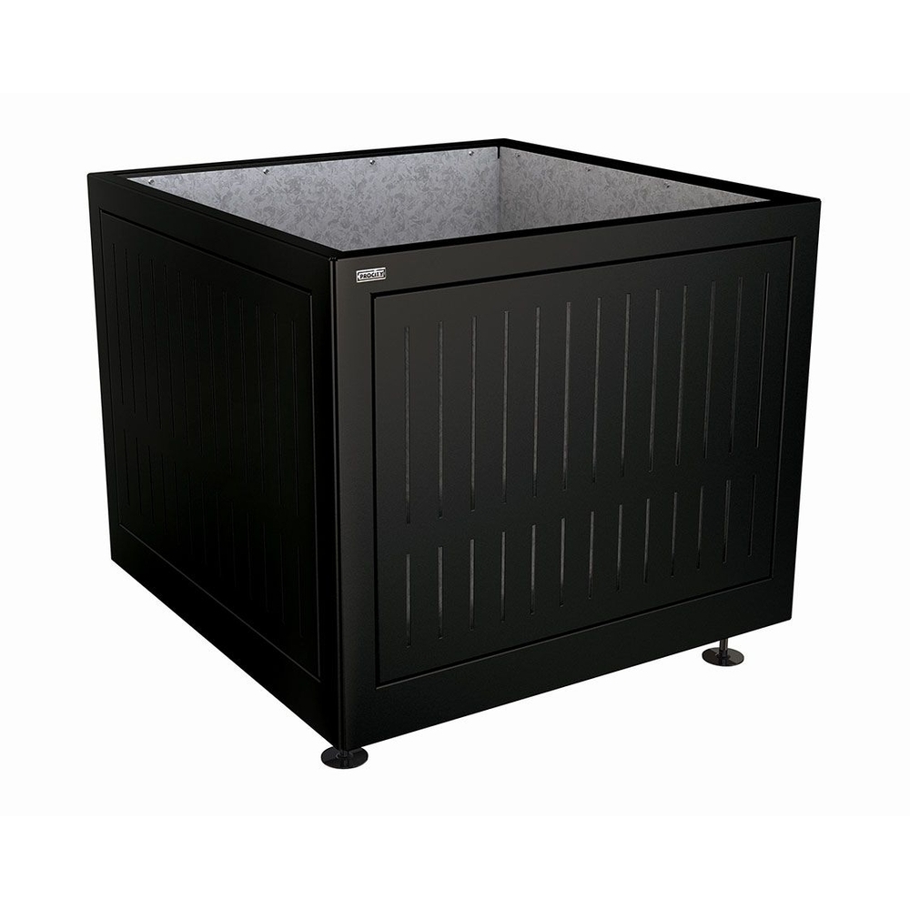 Bac à palmier Silaos acier RAL9005 - 1000x1000x800 - Intérieur tôle galva - PROCITY - 201742.9005