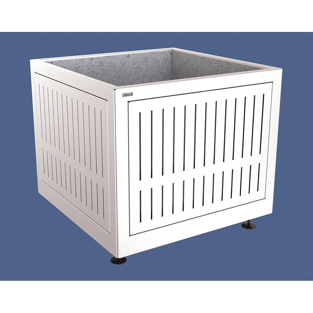 Bac à palmier Silaos acier RAL9010 - 1000x1000x800 - Intérieur tôle galva - PROCITY - 201742.9010