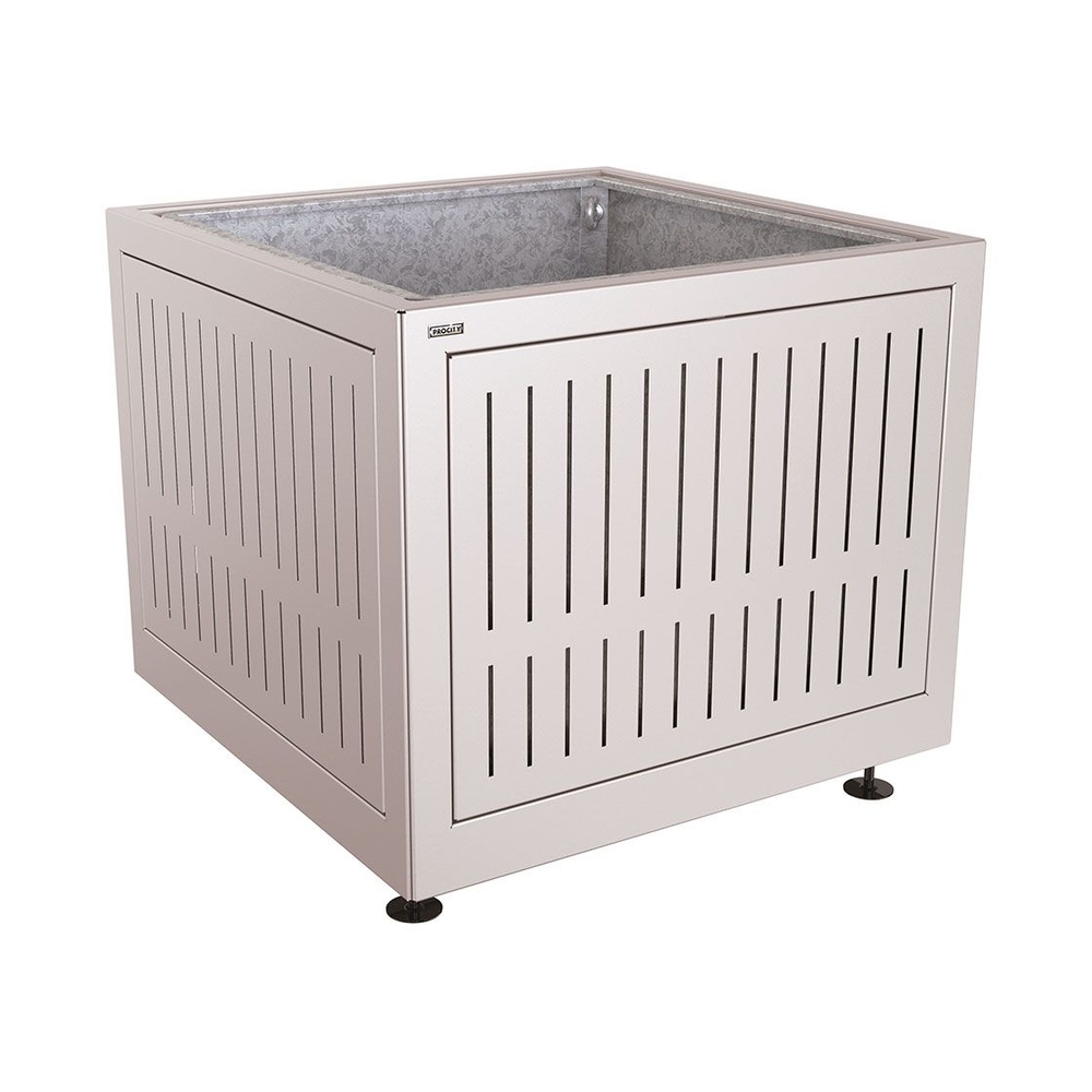 Bac à palmier Silaos acier RAL7044 - 1000x1000x800 - Bac acier amovible anneaux inclus - PROCITY - 201743.7044