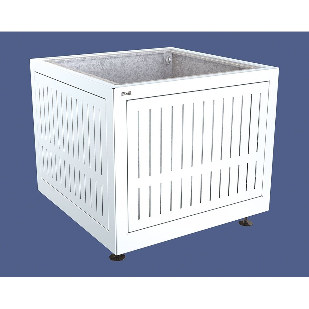 Bac à palmier Silaos acier RAL9010 - 1000x1000x800 - Bac acier amovible anneaux inclus - PROCITY - 201743.9010