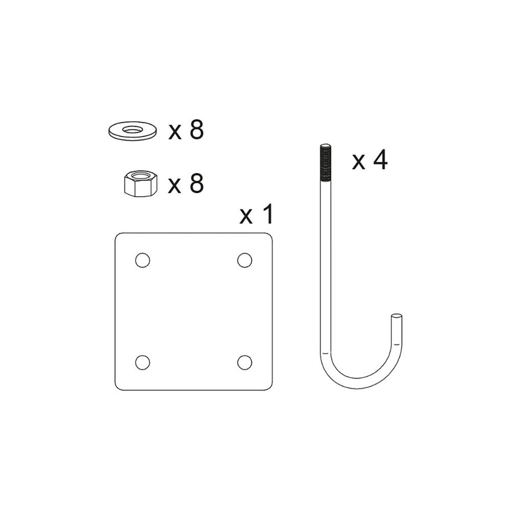 Kit de pose pour barrières tournantes - sauf 3000mm Trombone et Décorative - PROCITY - 203601