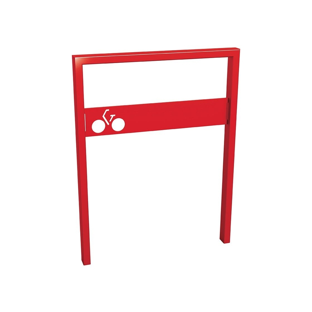 Appui vélos Milan RAL3020 - Version signalétique vélo - Scellement direct - PROCITY - 204019.3020