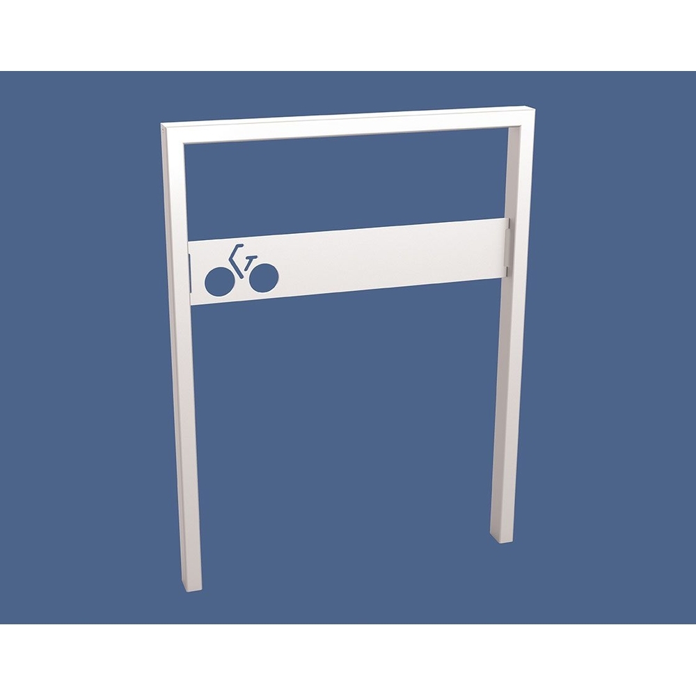 Appui vélos Milan RAL9010 - Version signalétique vélo - Scellement direct - PROCITY - 204019.9010