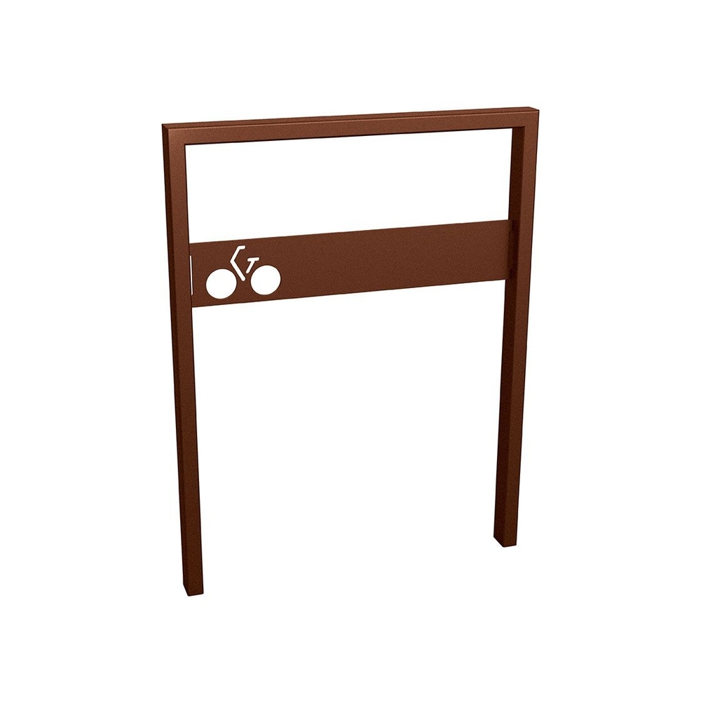 Appui vélos Milan Aspect Corten - Version signalétique vélo - Scellement direct - PROCITY - 204019.S025