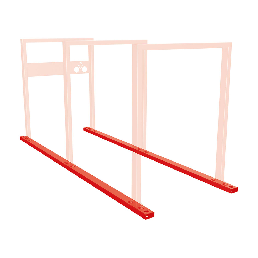 Chassis pour appuis vélos sur platines RAL3020 - Module initial 3 places - PROCITY - 204021.3020