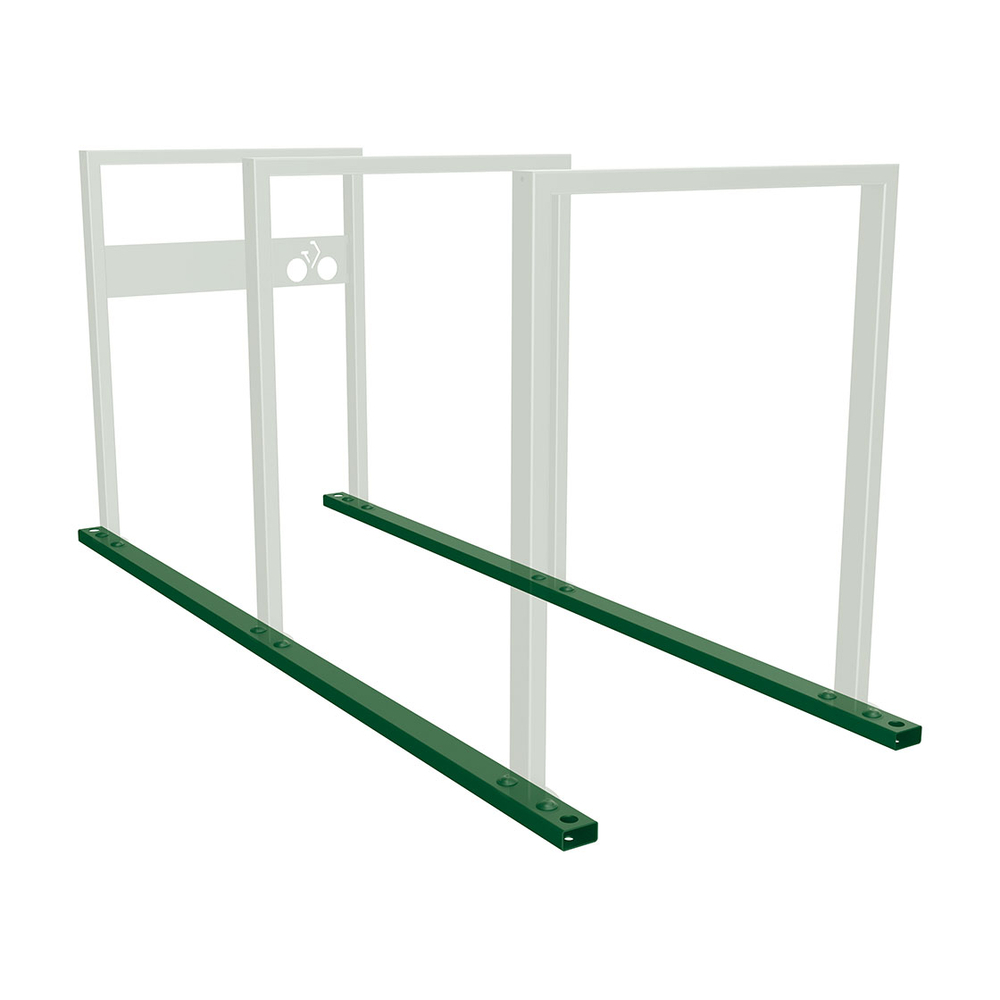 Chassis pour appuis vélos sur platines RAL6005 - Module initial 3 places - PROCITY - 204021.6005