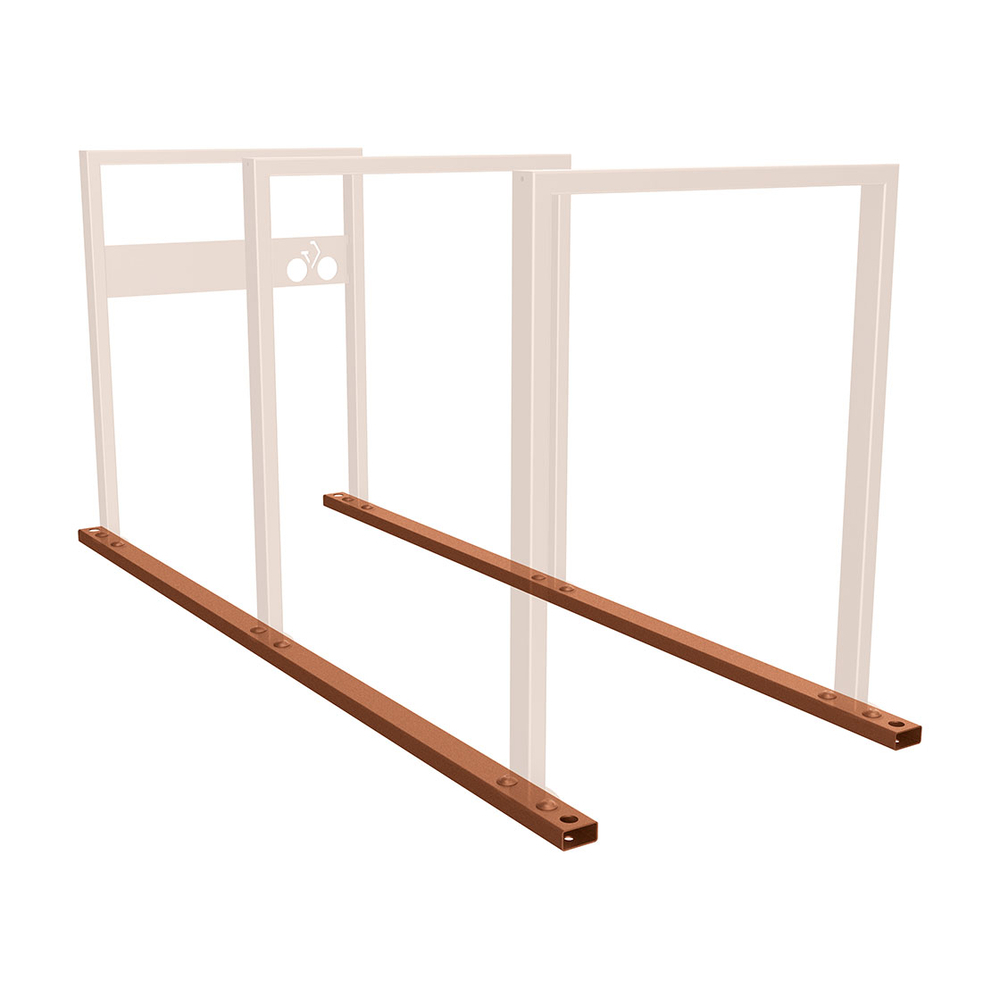 Chassis pour appuis vélos sur platines Aspect Corten - Module initial 3 places - PROCITY - 204021.S025