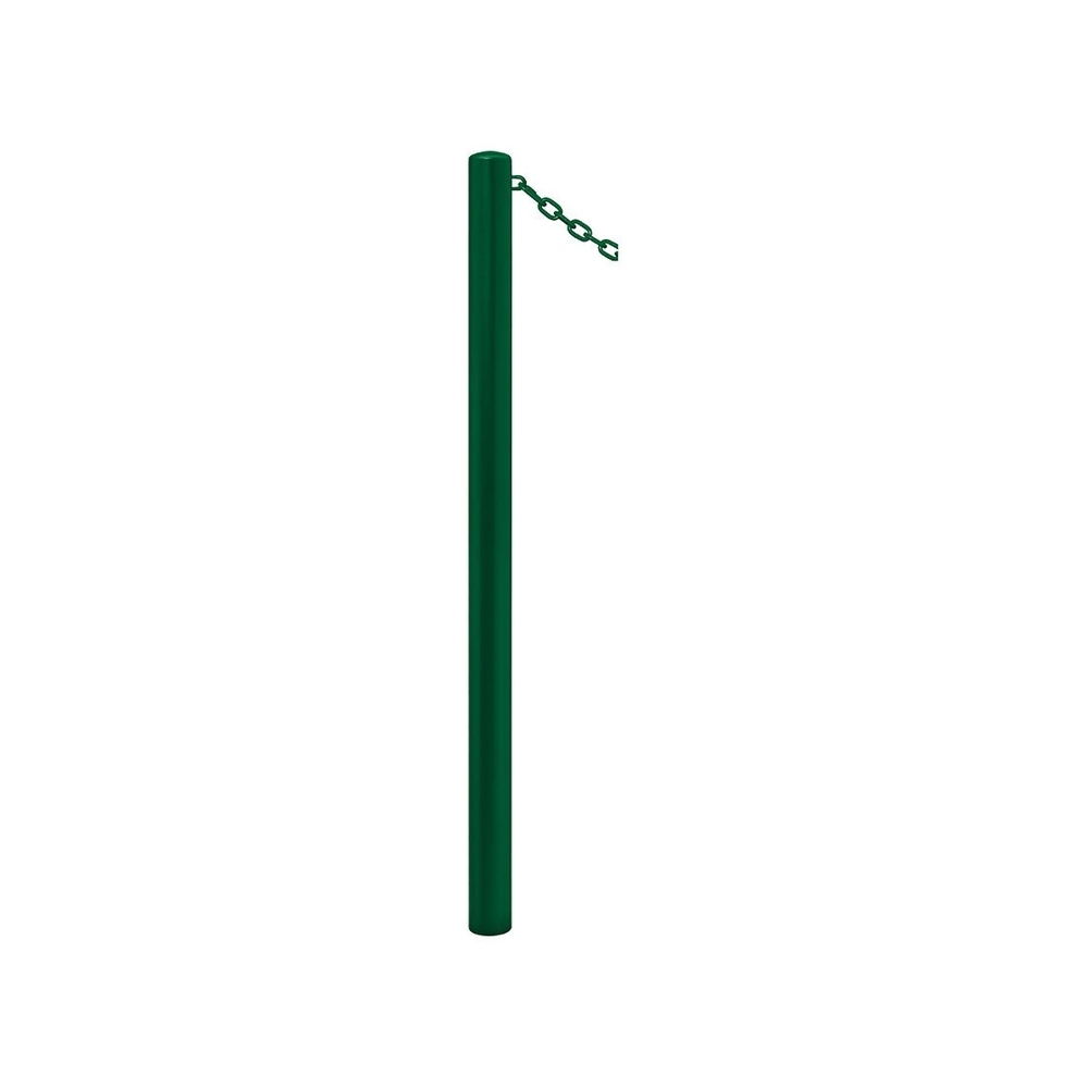 Potelet Carrefour à chaînes RAL6005 - Potelet Ø60mm - 1 anneau - Peint sur galva - PROCITY - 204331.6005