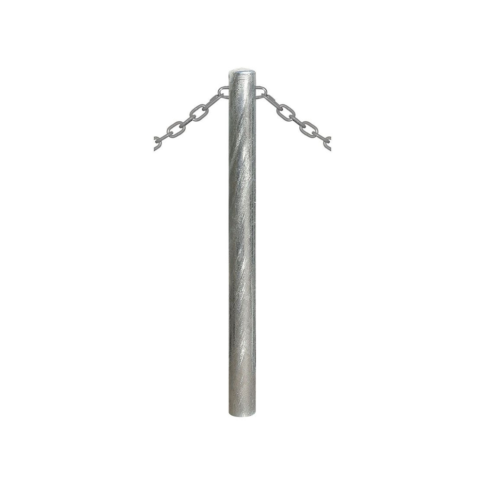 Potelet Carrefour Galva à chaînes Galva - Potelet Ø76mm - 2 anneaux - PROCITY - 204362