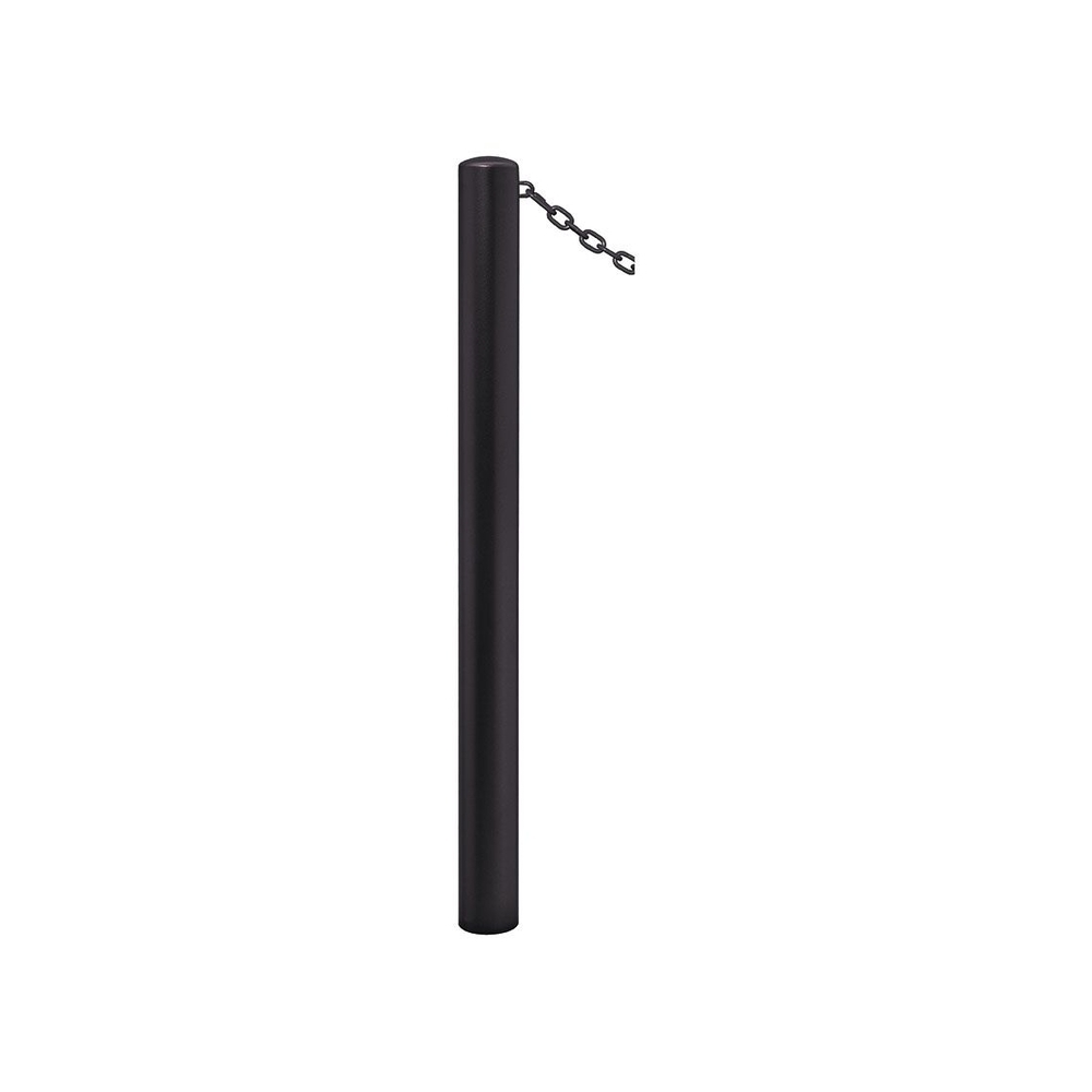 Potelet Carrefour à chaînes RAL9005 - Potelet Ø76mm - 1 anneau - Peint sur galva - PROCITY - 204365.9005