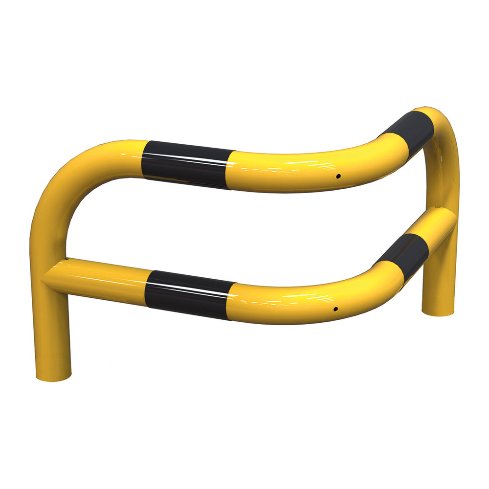 Arceau d'angle renforcé à 2 pieds 430mm Scellement direct - RAL1021 bandes noires - PROCITY - 204562
