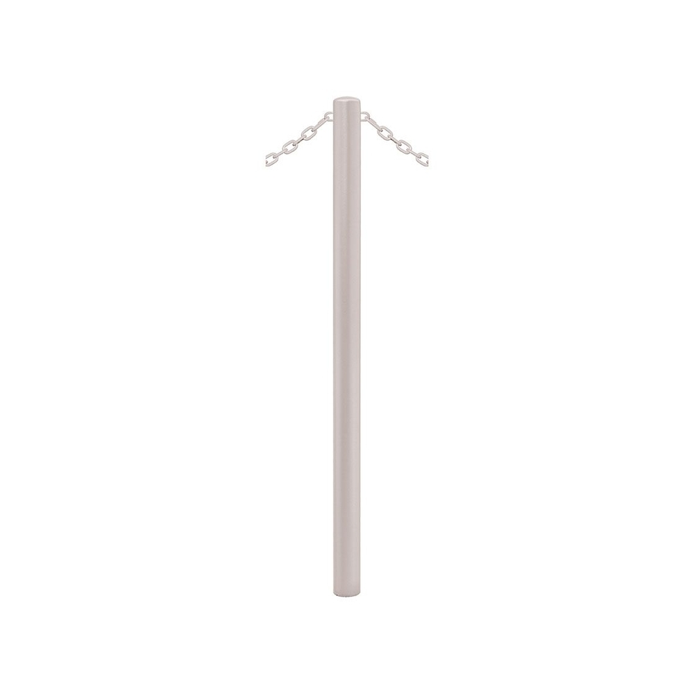 Potelet Carrefour à chaînes RAL7044 - Potelet Ø60mm - 2 anneaux - Peint sur zinc - PROCITY - 204666.7044