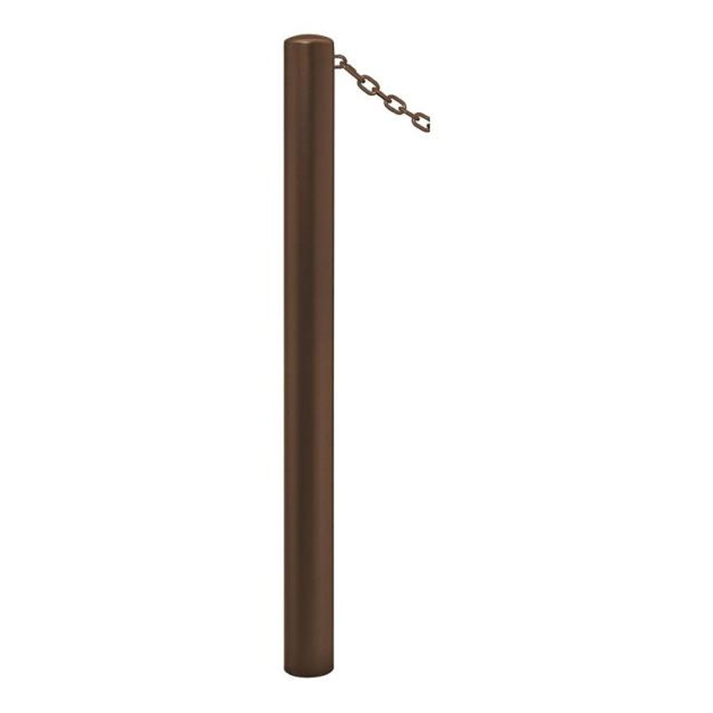 Potelet Carrefour à chaînes RAL8017 - Potelet Ø60mm - 2 anneaux - Peint sur zinc - PROCITY - 204666.8017