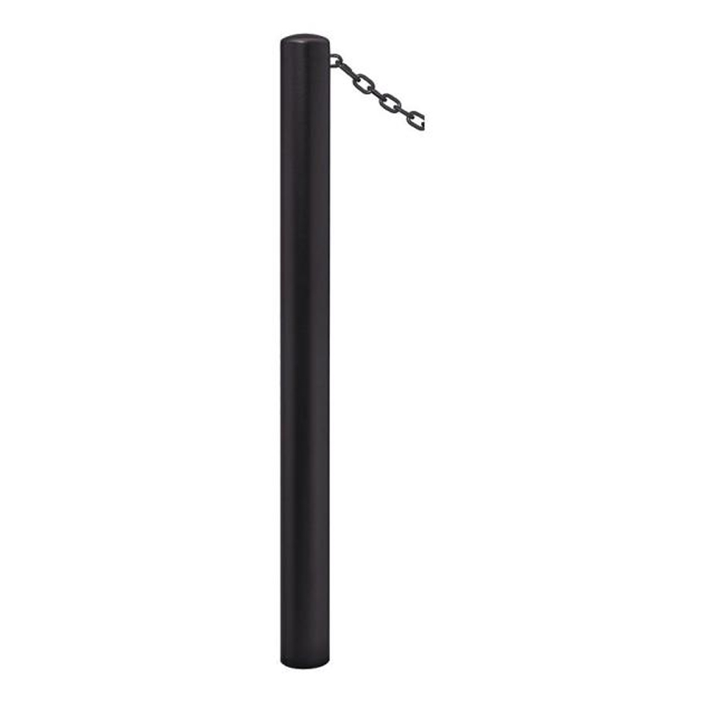 Potelet Carrefour à chaînes RAL9005 - Potelet Ø60mm - 2 anneaux - Peint sur zinc - PROCITY - 204666.9005