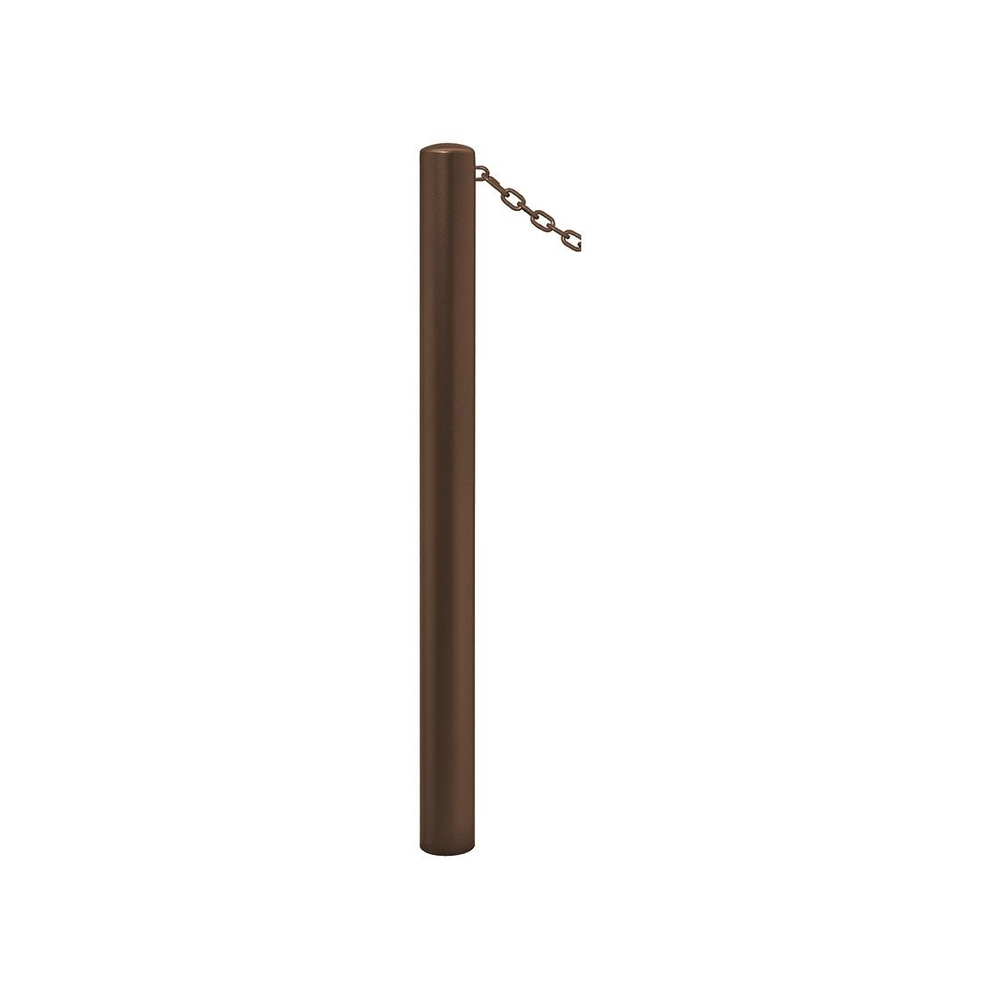 Potelet Carrefour à chaînes RAL8017 - Potelet Ø76mm - 1 anneau - Peint sur zinc - PROCITY - 204668.8017