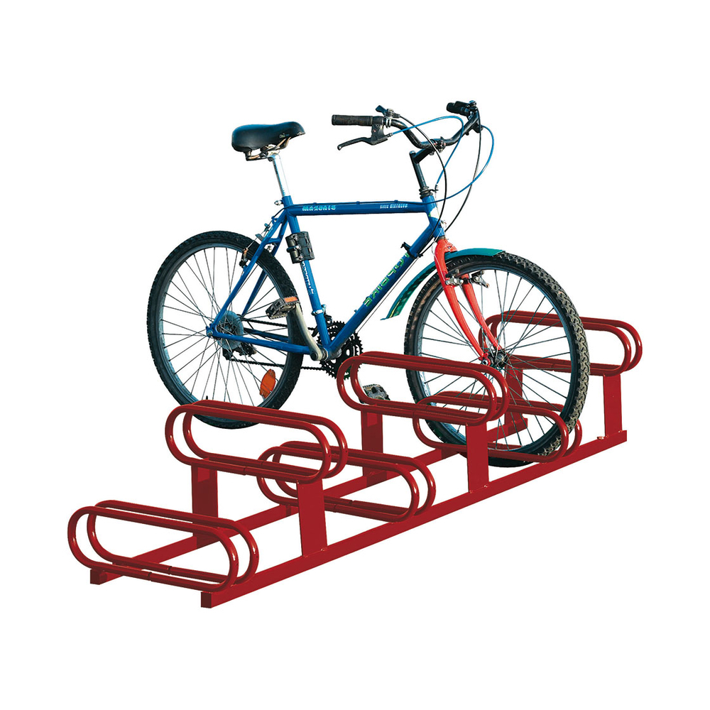 Support cycles 6 places emplacements décalés RAL3004 - PROCITY - 204711.3004