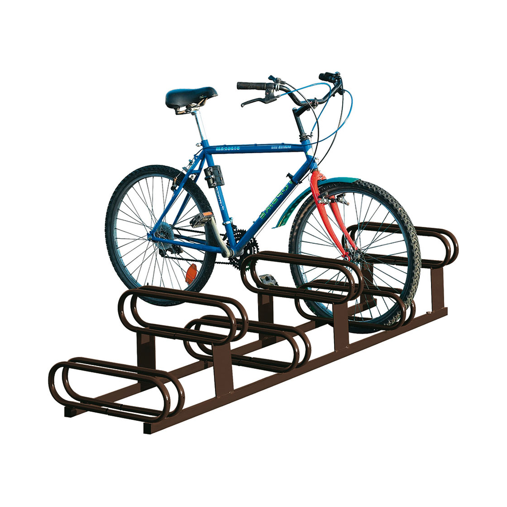 Support cycles 6 places emplacements décalés RAL8017 - PROCITY - 204711.8017