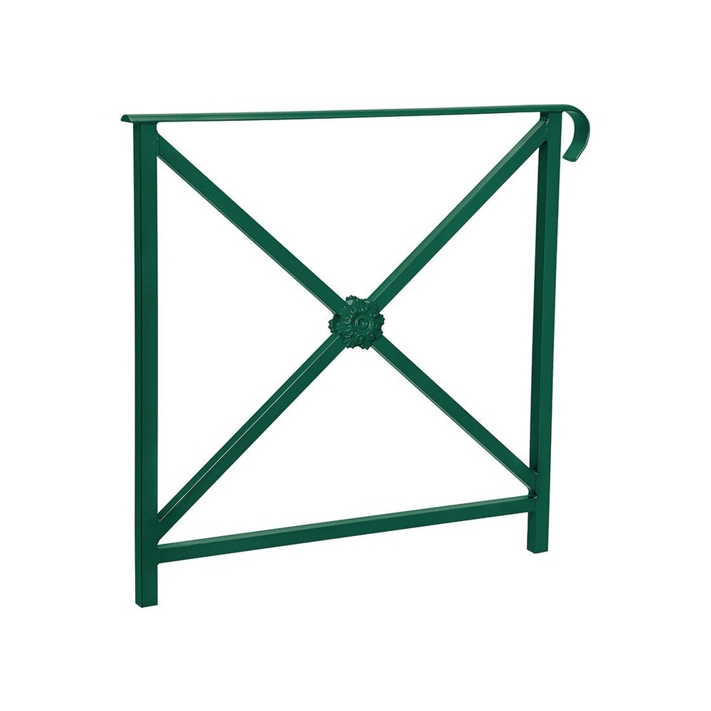 Barrière main courante Héritage RAL6005 - 800mm - Rosace - Simple crosse - PROCITY - 206142.6005