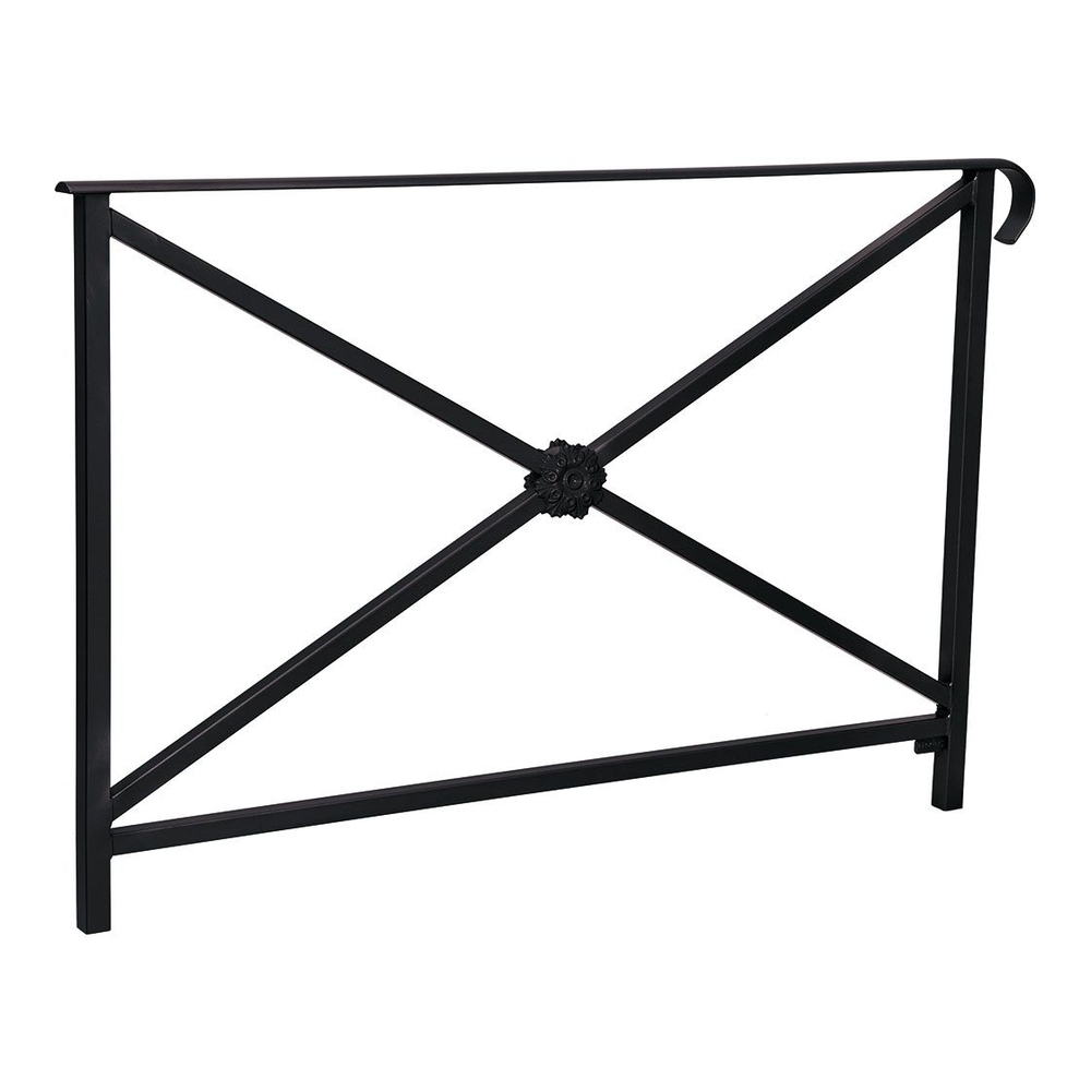 Barrière main courante Héritage RAL9005 - 1500mm - Rosace - Simple crosse - PROCITY - 206143.9005