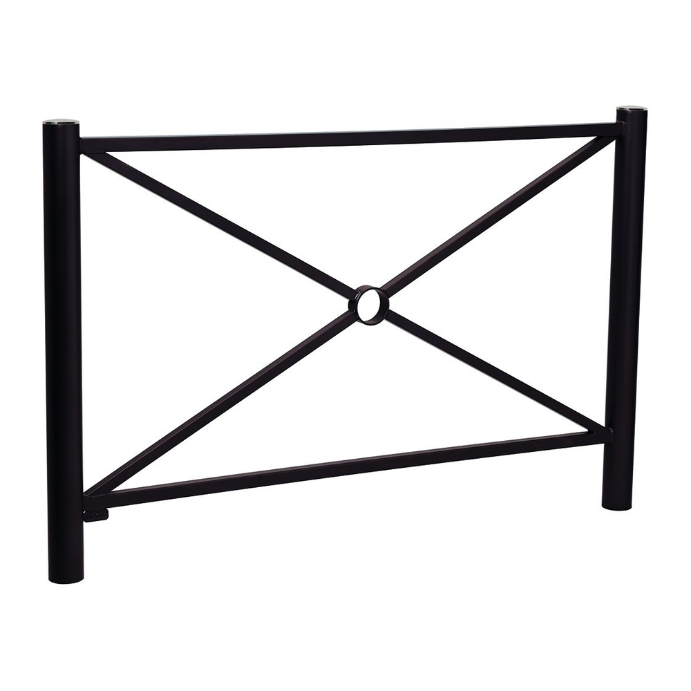 Barrière Province Inox brossé RAL9005 - 1572mm - Simple croix - PROCITY - 206155.9005