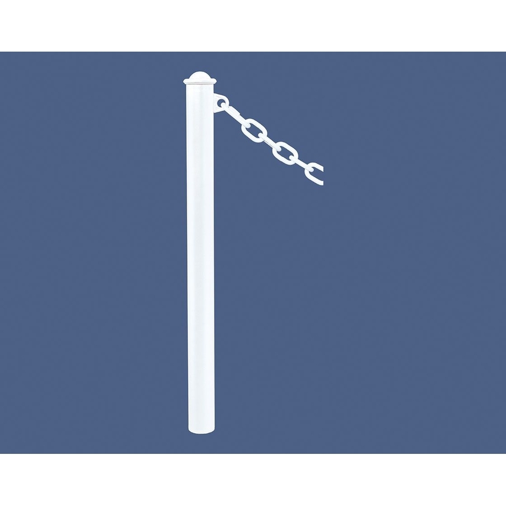 Potelet Province à chaînes RAL9010 - Potelet Ø76mm - 1 anneau - Pommeau Agora - PROCITY - 206323.9010