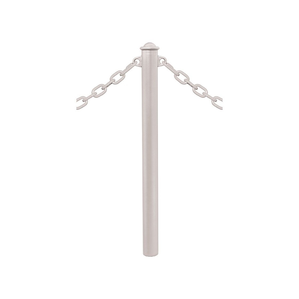 Potelet Province à chaînes RAL7044 - Potelet Ø76mm - 2 anneaux - Pommeau Agora - PROCITY - 206325.7044