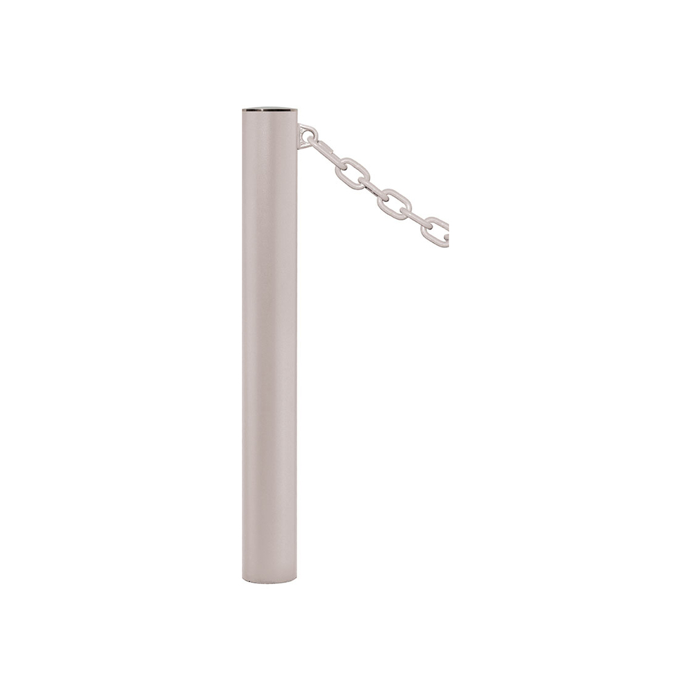 Potelet Province à chaînes RAL7044 - Potelet Ø114mm - 1 anneau - Pommeau Inox brossé - PROCITY - 206394.7044