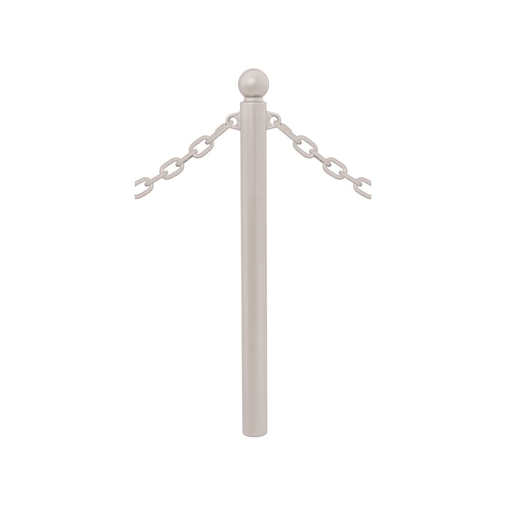 Potelet Province à chaînes RAL7044 - Potelet Ø76mm - 2 anneaux - Pommeau Boule - PROCITY - 206411.7044