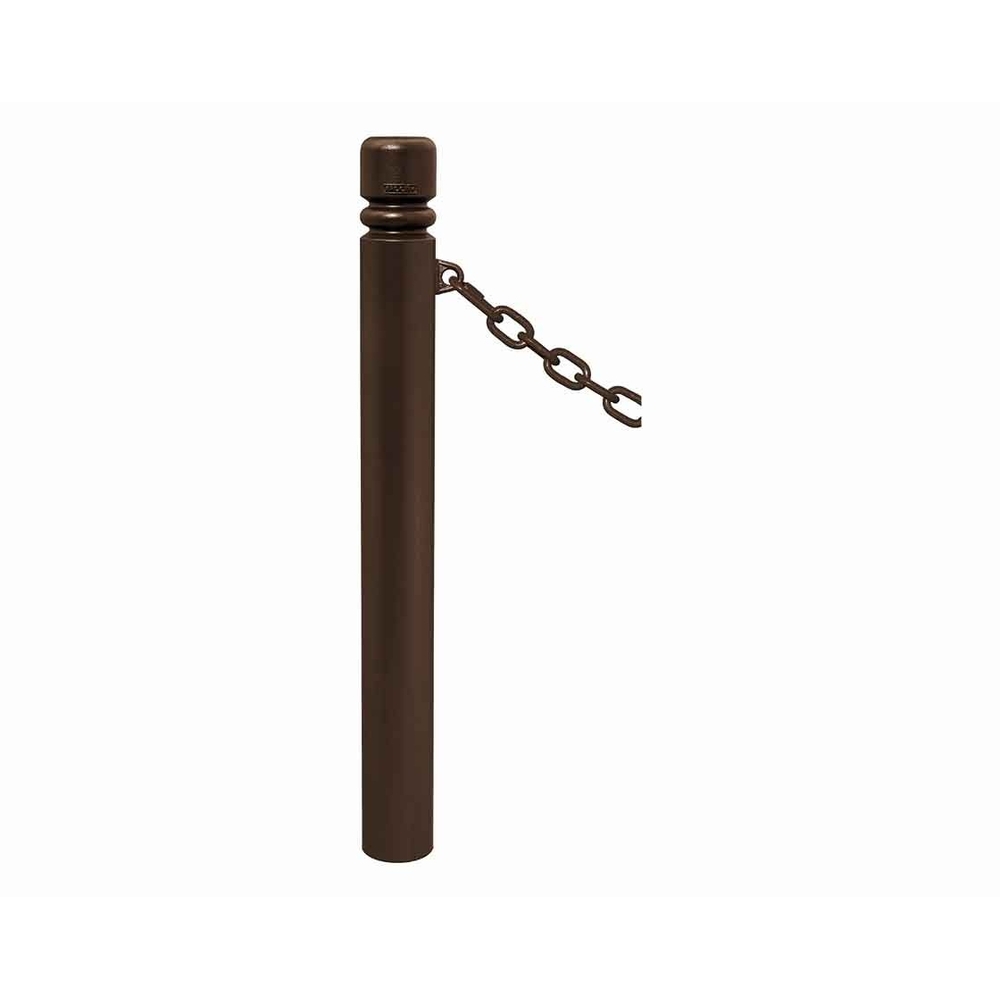 Potelet Province à chaînes RAL8017 - Potelet Ø114mm - 1 anneau - Pommeau City - PROCITY - 206494.8017