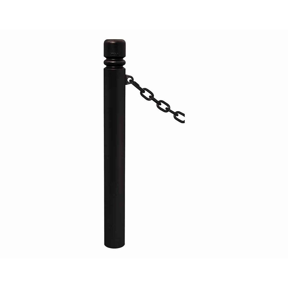 Potelet Province à chaînes RAL9005 - Potelet Ø114mm - 1 anneau - Pommeau City - PROCITY - 206494.9005