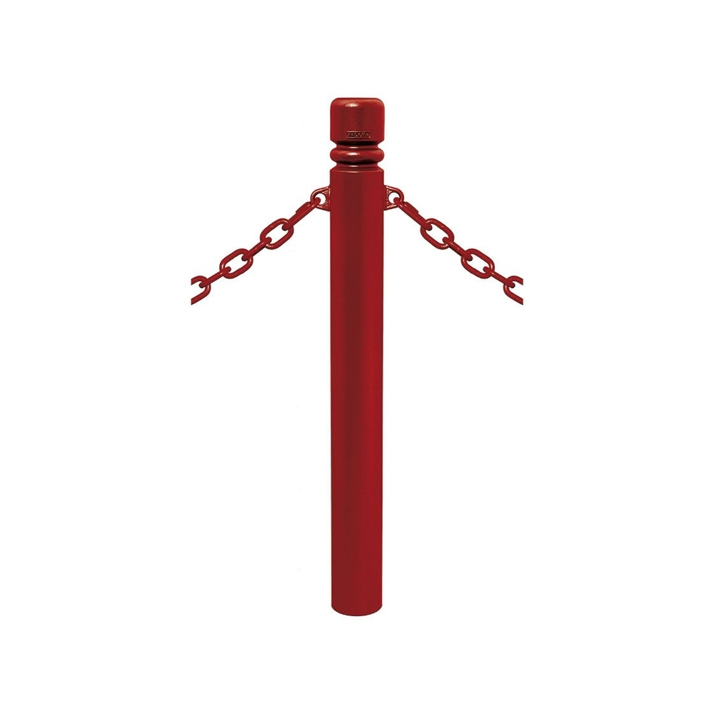 Potelet Province à chaînes RAL3004 - Potelet Ø114mm - 2 anneaux - Pommeau City - PROCITY - 206495.3004