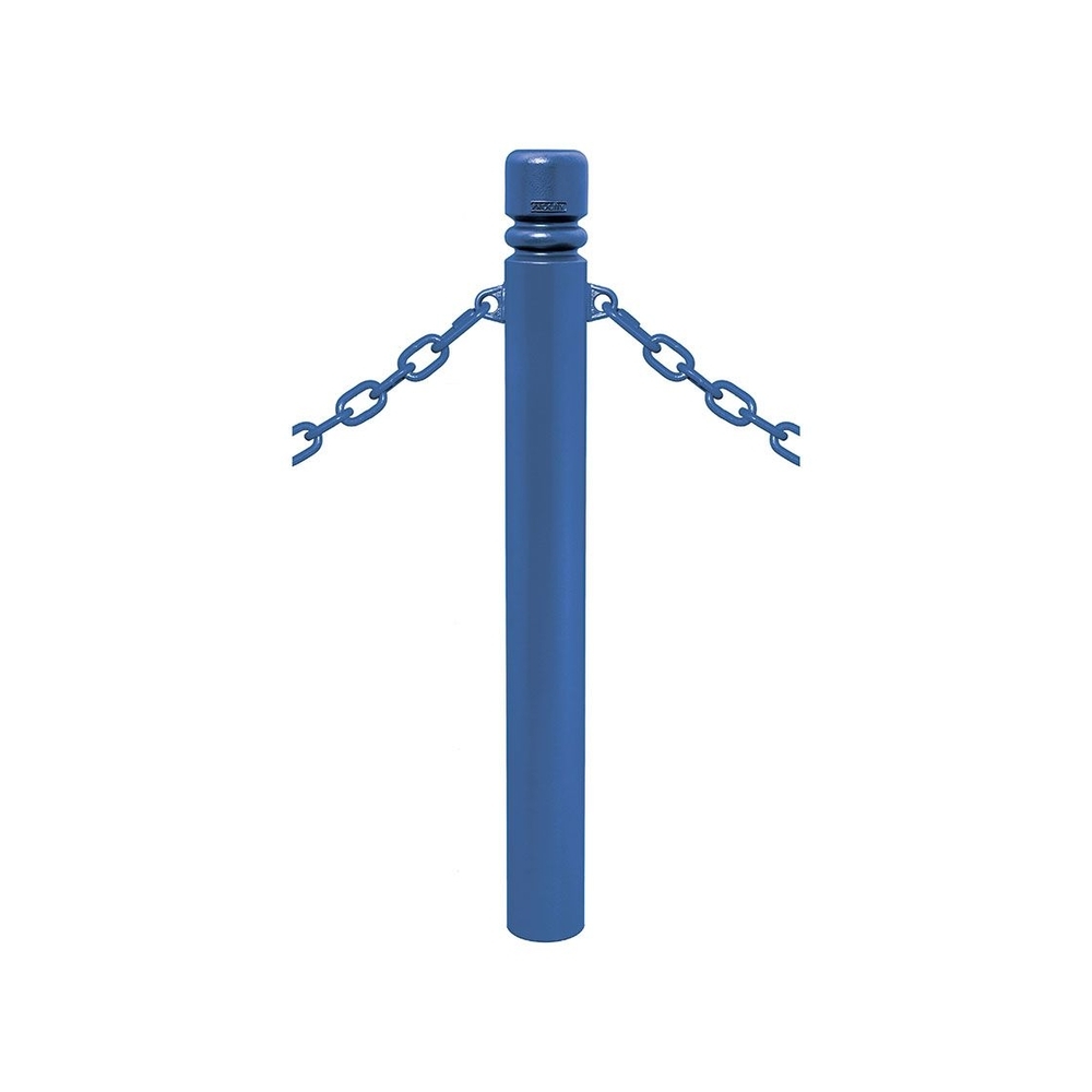 Potelet Province à chaînes RAL5010 - Potelet Ø114mm - 2 anneaux - Pommeau City - PROCITY - 206495.5010