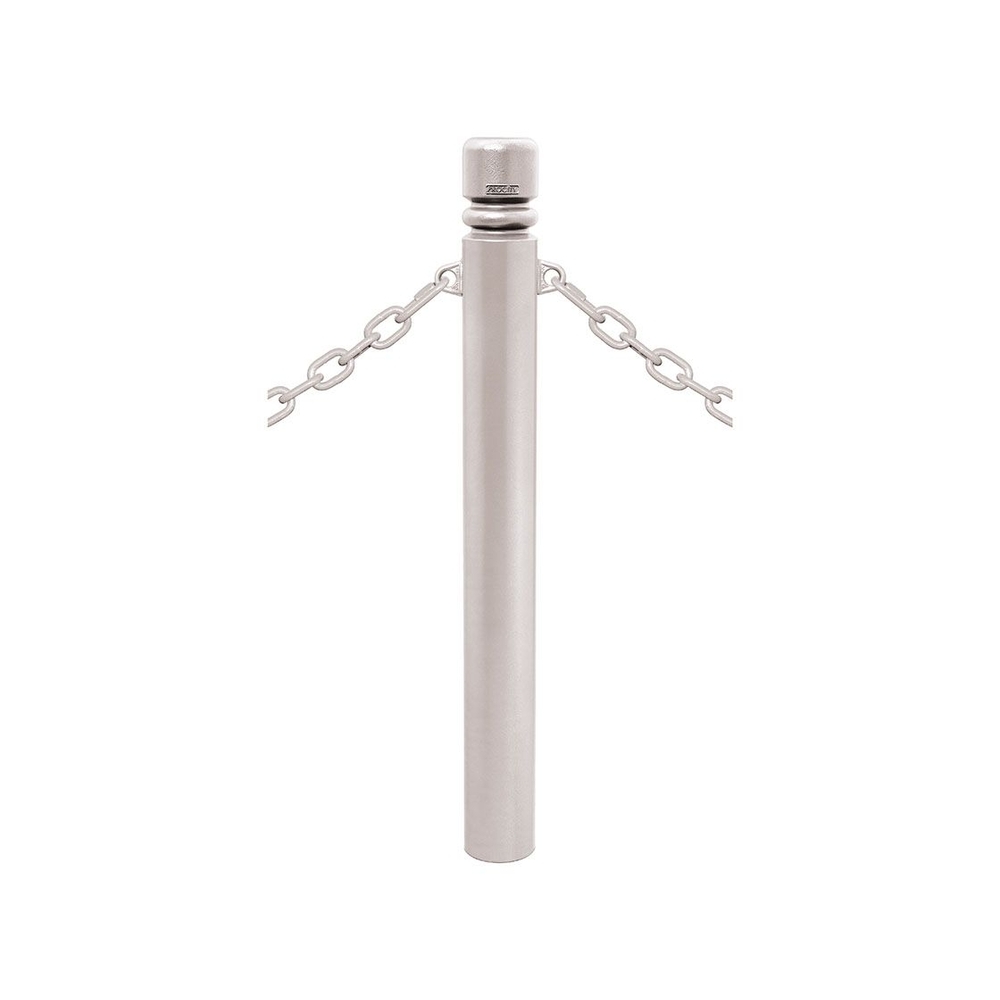Potelet Province à chaînes RAL7044 - Potelet Ø114mm - 2 anneaux - Pommeau City - PROCITY - 206495.7044