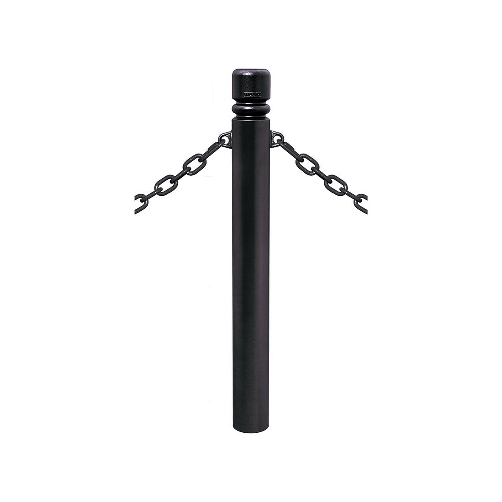 Potelet Province à chaînes RAL9005 - Potelet Ø114mm - 2 anneaux - Pommeau City - PROCITY - 206495.9005