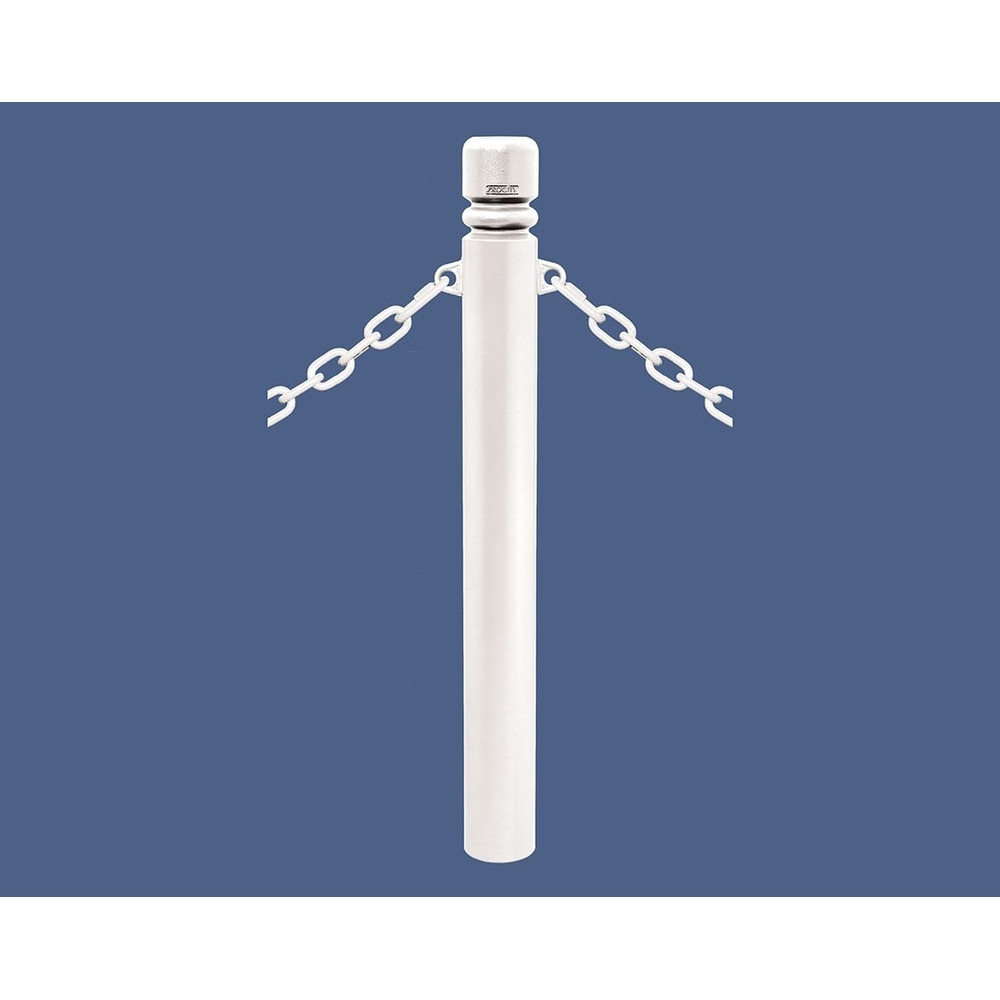 Potelet Province à chaînes RAL9010 - Potelet Ø114mm - 2 anneaux - Pommeau City - PROCITY - 206495.9010