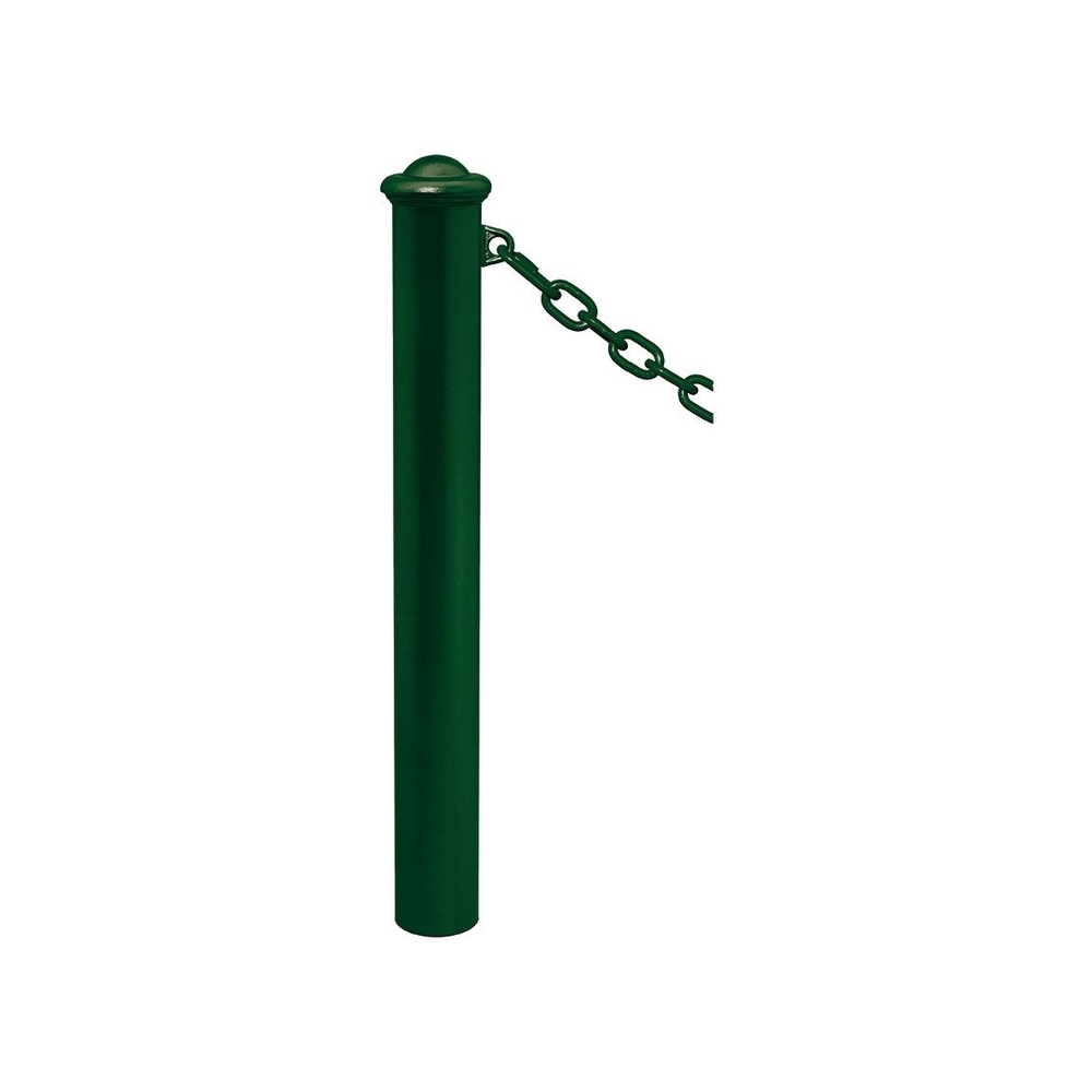 Potelet Province à chaînes RAL6005 - Potelet Ø114mm - 1 anneau - Pommeau Agora - PROCITY - 206522.6005
