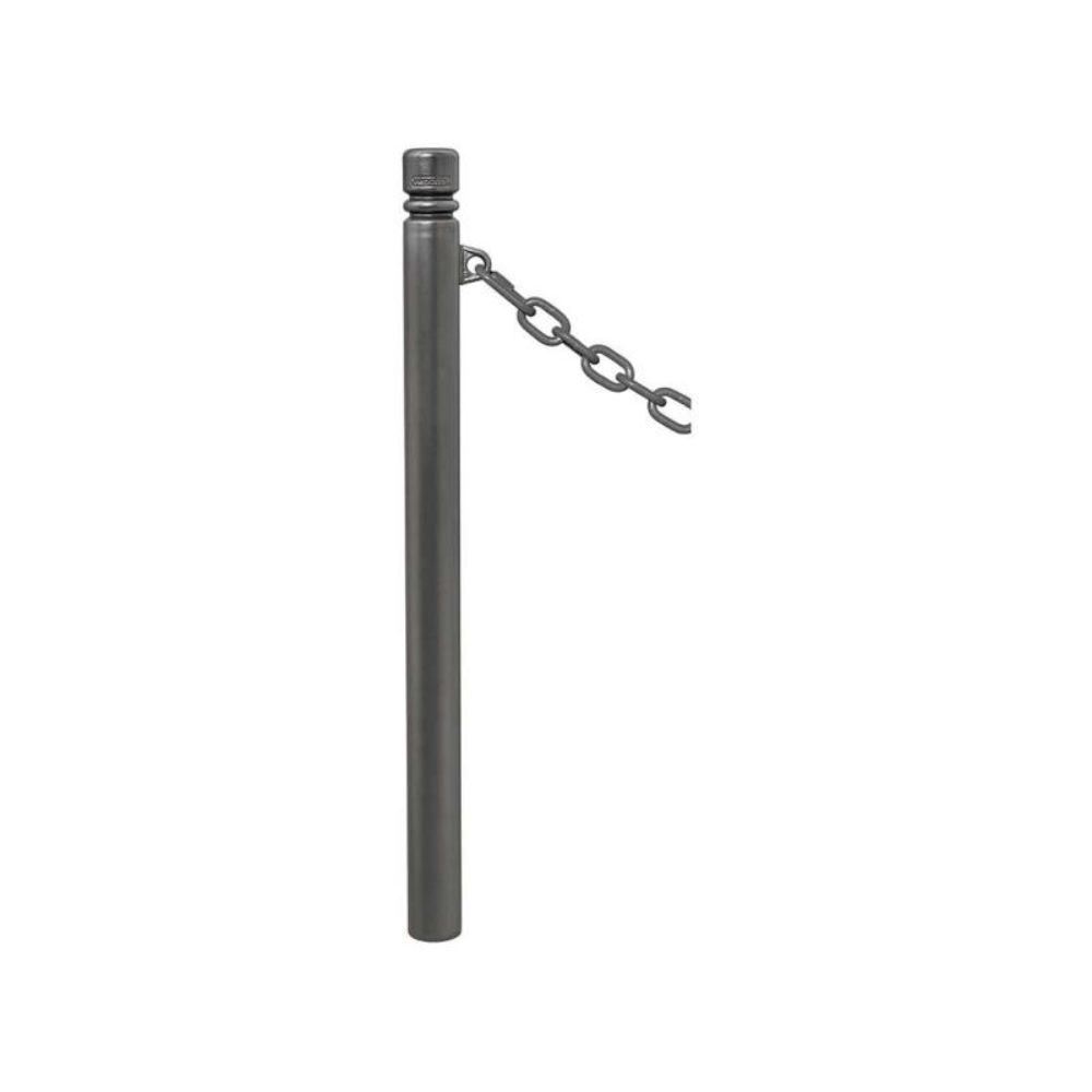 Potelet Province à chaînes RAL8017 - Potelet Ø114mm - 1 anneau - Pommeau Agora - PROCITY - 206522.8017