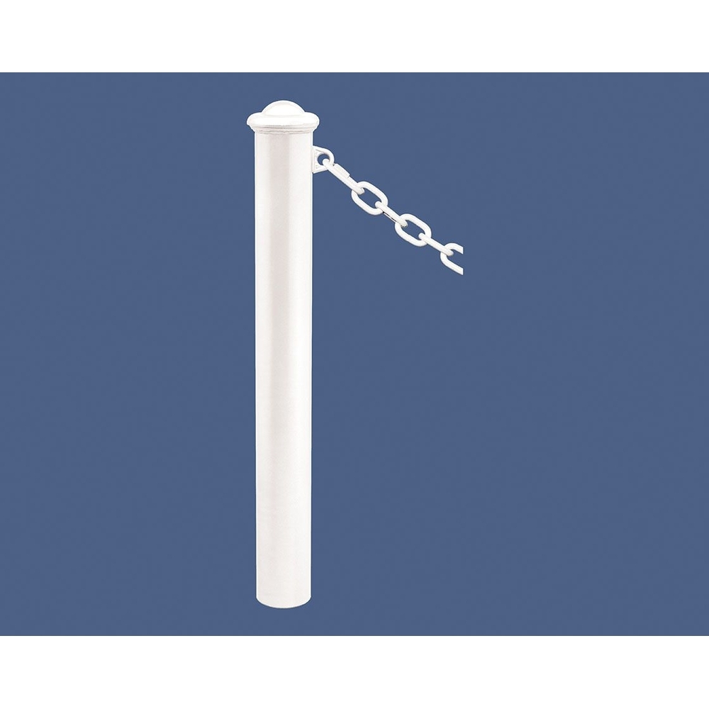 Potelet Province à chaînes RAL9010 - Potelet Ø114mm - 1 anneau - Pommeau Agora - PROCITY - 206522.9010