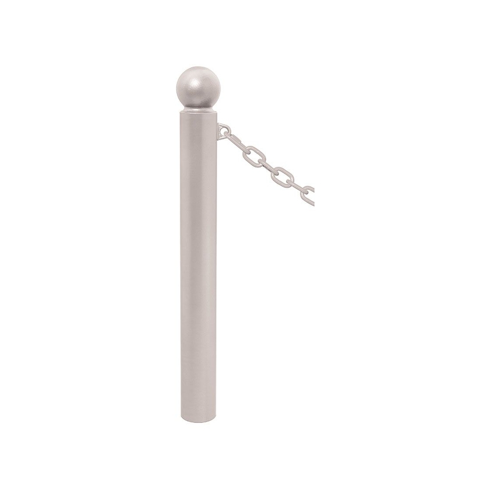 Potelet Province à chaînes RAL7044 - Potelet Ø114mm - 1 anneau - Pommeau Boule - PROCITY - 206523.7044