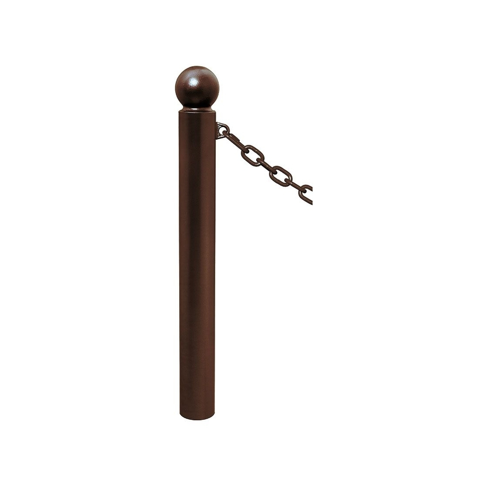 Potelet Province à chaînes RAL8017 - Potelet Ø114mm - 1 anneau - Pommeau Boule - PROCITY - 206523.8017