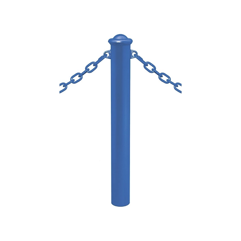 Potelet Province à chaînes RAL5010 - Potelet Ø114mm - 2 anneaux - Pommeau Agora - PROCITY - 206525.5010