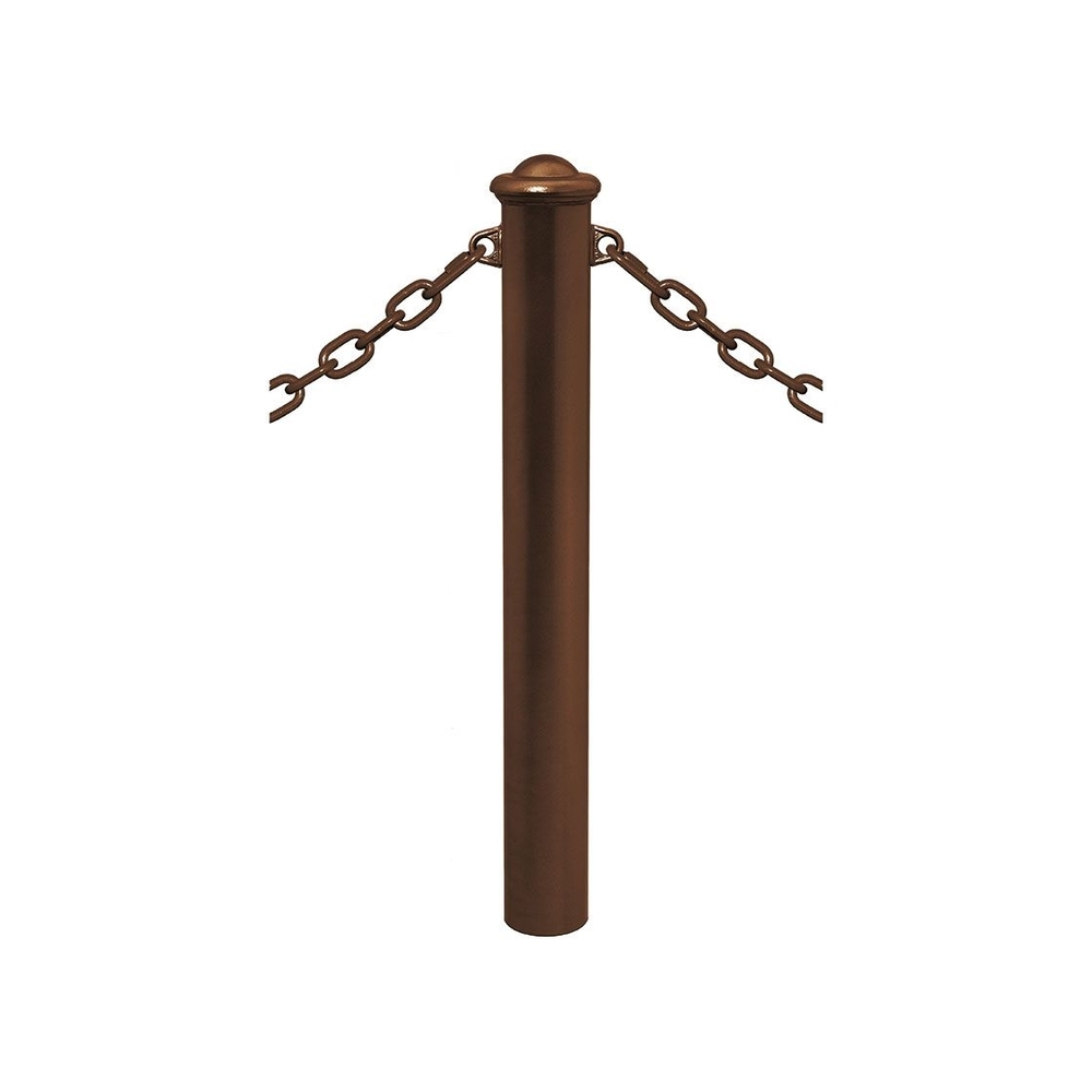 Potelet Province à chaînes RAL8017 - Potelet Ø114mm - 2 anneaux - Pommeau Agora - PROCITY - 206525.8017