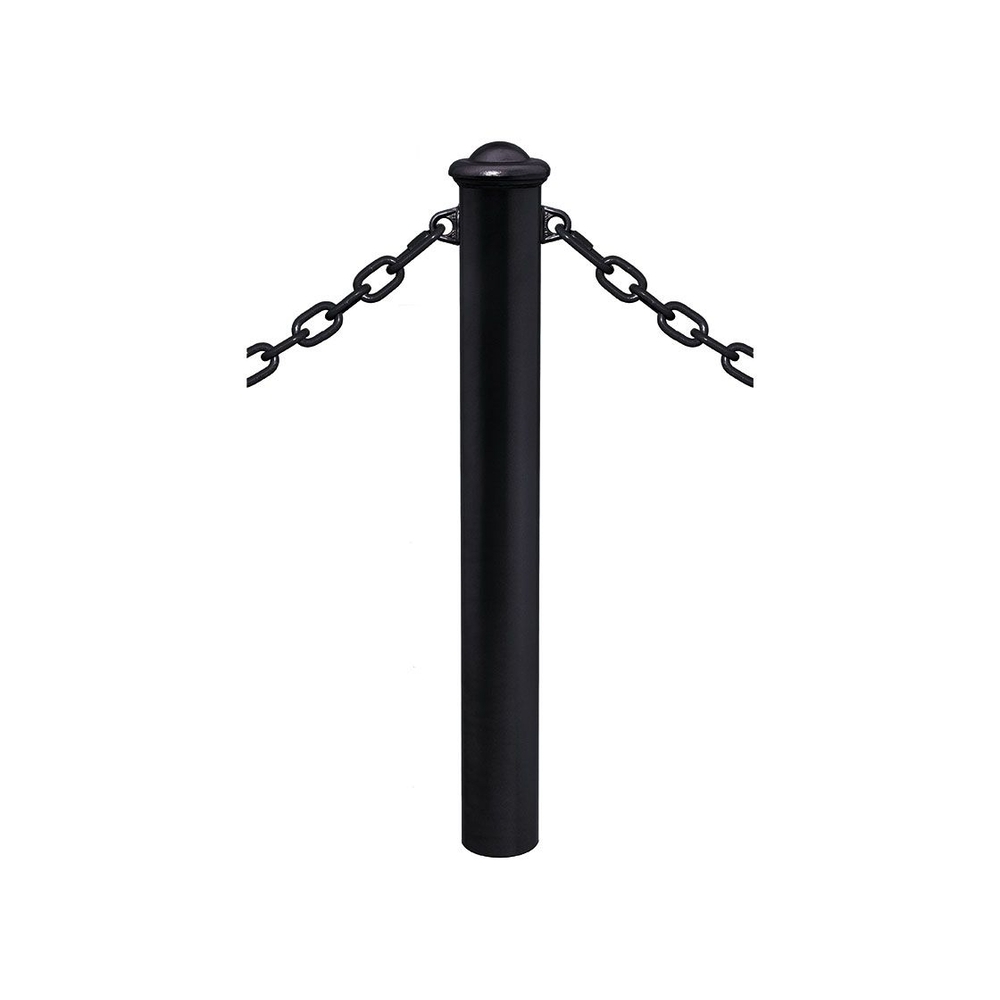 Potelet Province à chaînes RAL9005 - Potelet Ø114mm - 2 anneaux - Pommeau Agora - PROCITY - 206525.9005